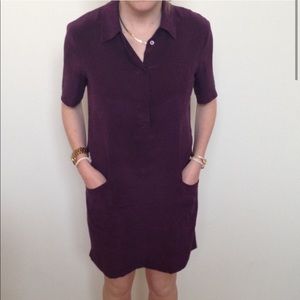 Equipment short sleeve purple dress